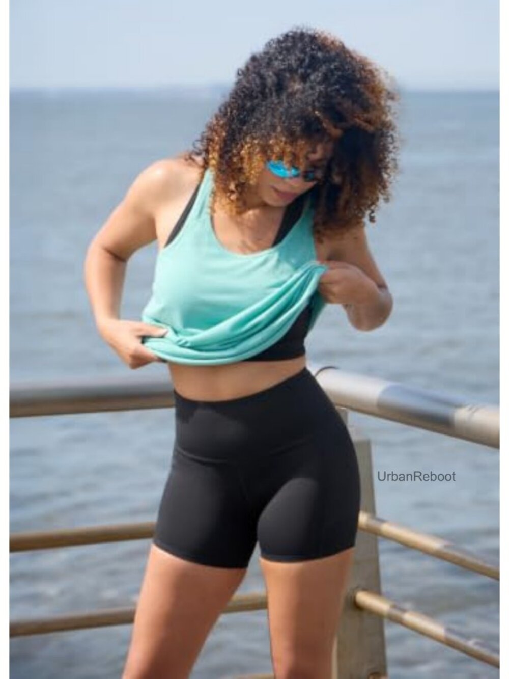 Women's 5" High Waisted Bike Shorts with Pockets, Squat Proof, Quick Dry - Picture 4 of 4
